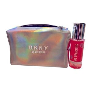 DKNY Be Delicious fresh blossom fragrance Mist 4.2 FL Oz/125 ML & cosmetic pouch
